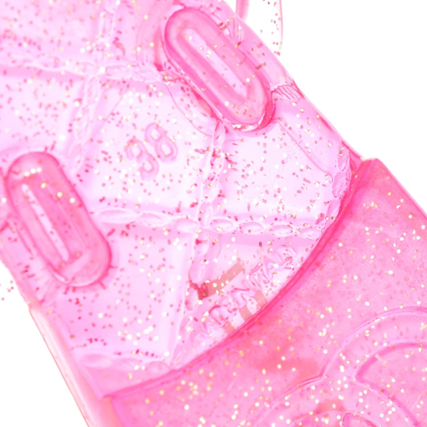 Jelly Camellia Glitter Thong Sandals 38 Pink
