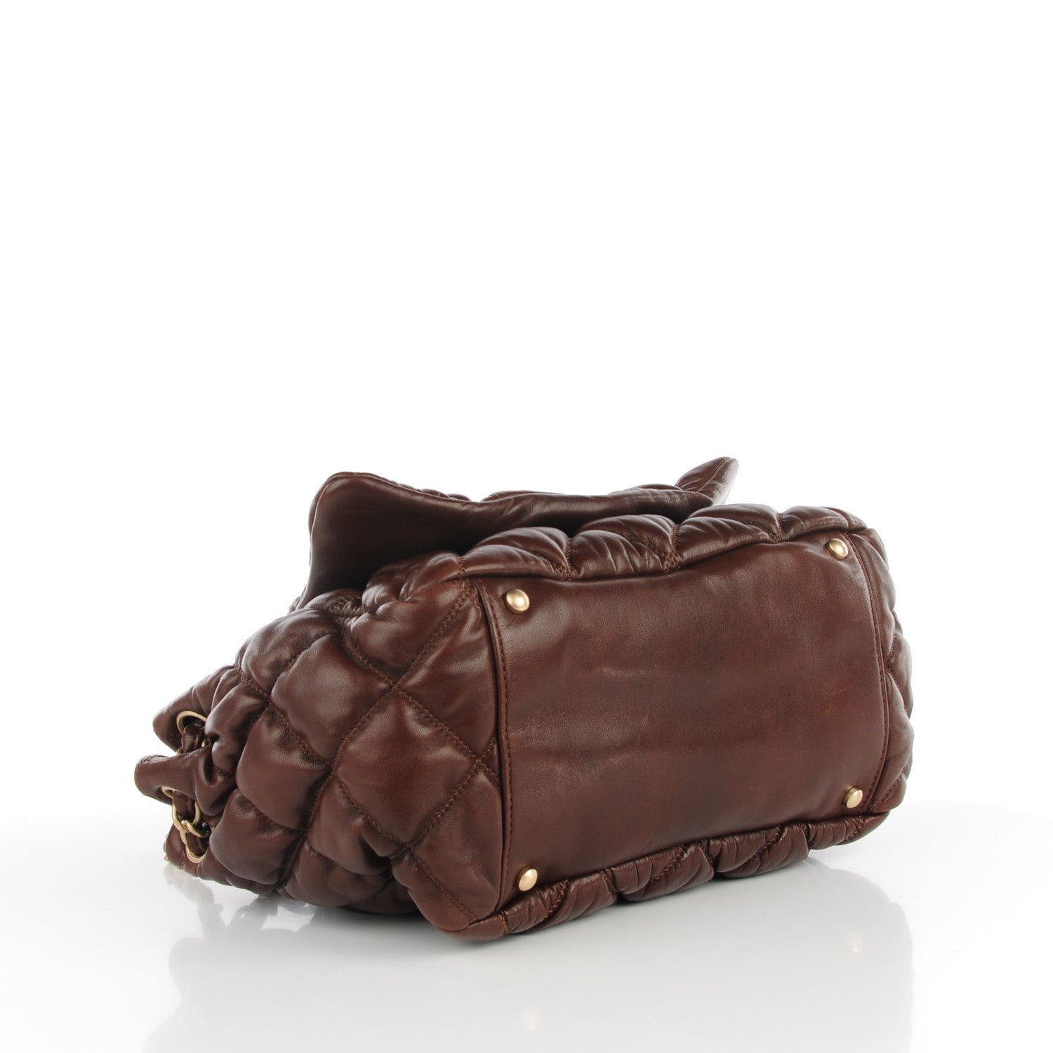 Chanel Lambskin Bubble Quilt Accordion Flap Brown 4 of 8