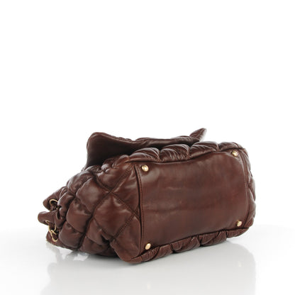 Chanel Lambskin Bubble Quilt Accordion Flap Brown 4 of 8