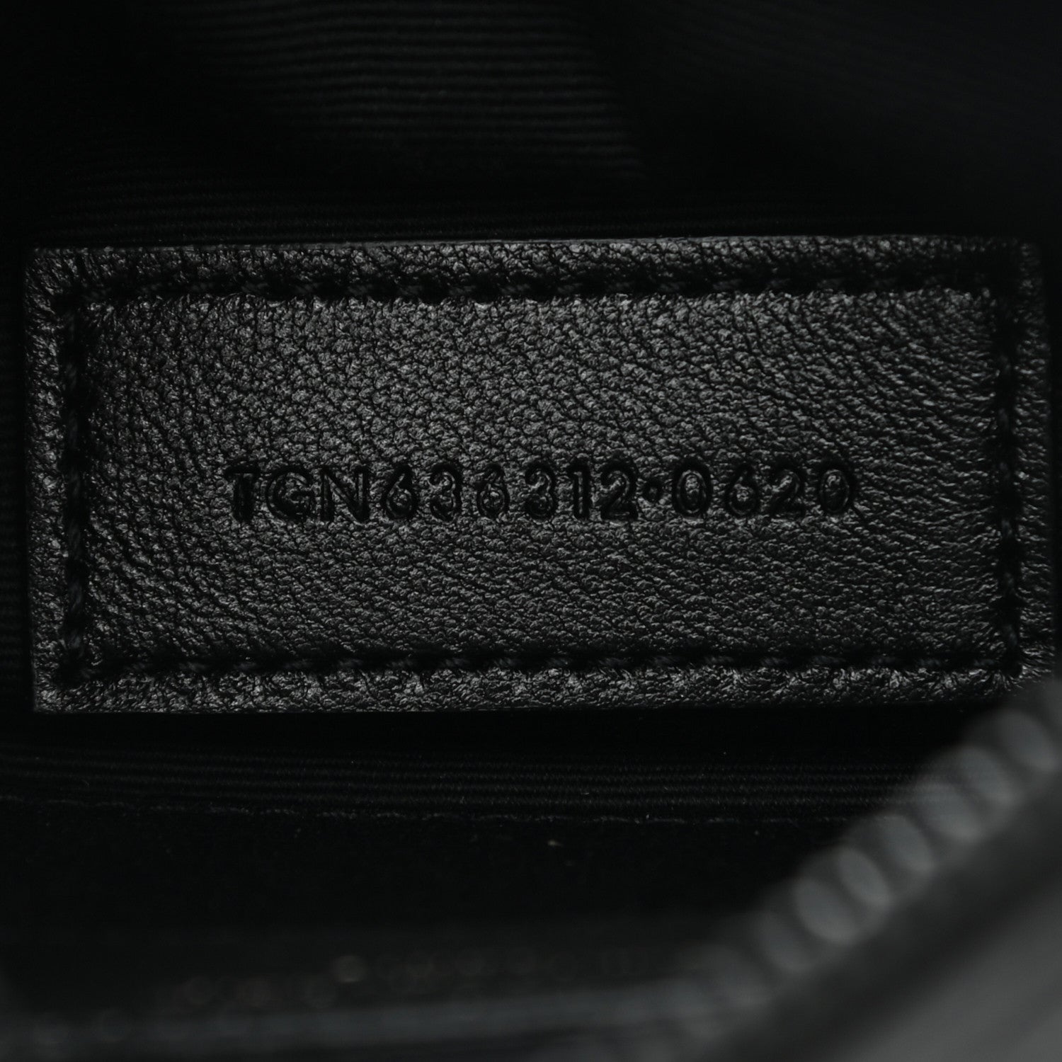 Saint Laurent Grain De Poudre Chevron Monogram Bill Pouch Black 7 of 10