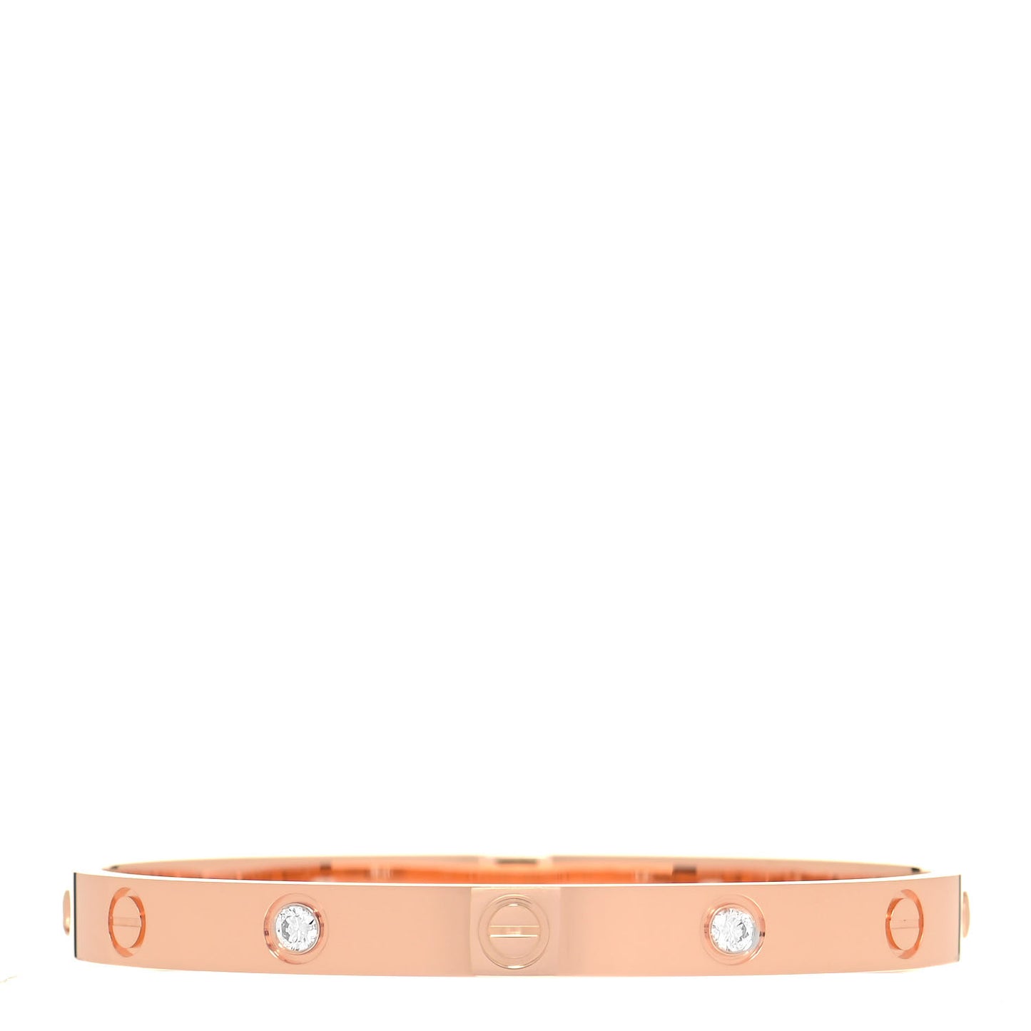 18K Pink Gold 4 Diamond LOVE Bracelet 17