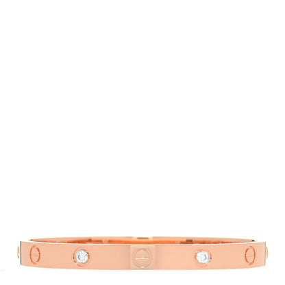 Cartier 18K Pink Gold 4 Diamond LOVE Bracelet 17 3 of 5
