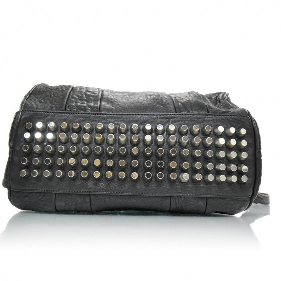 Leather Rocco w Nickel Hardware Black