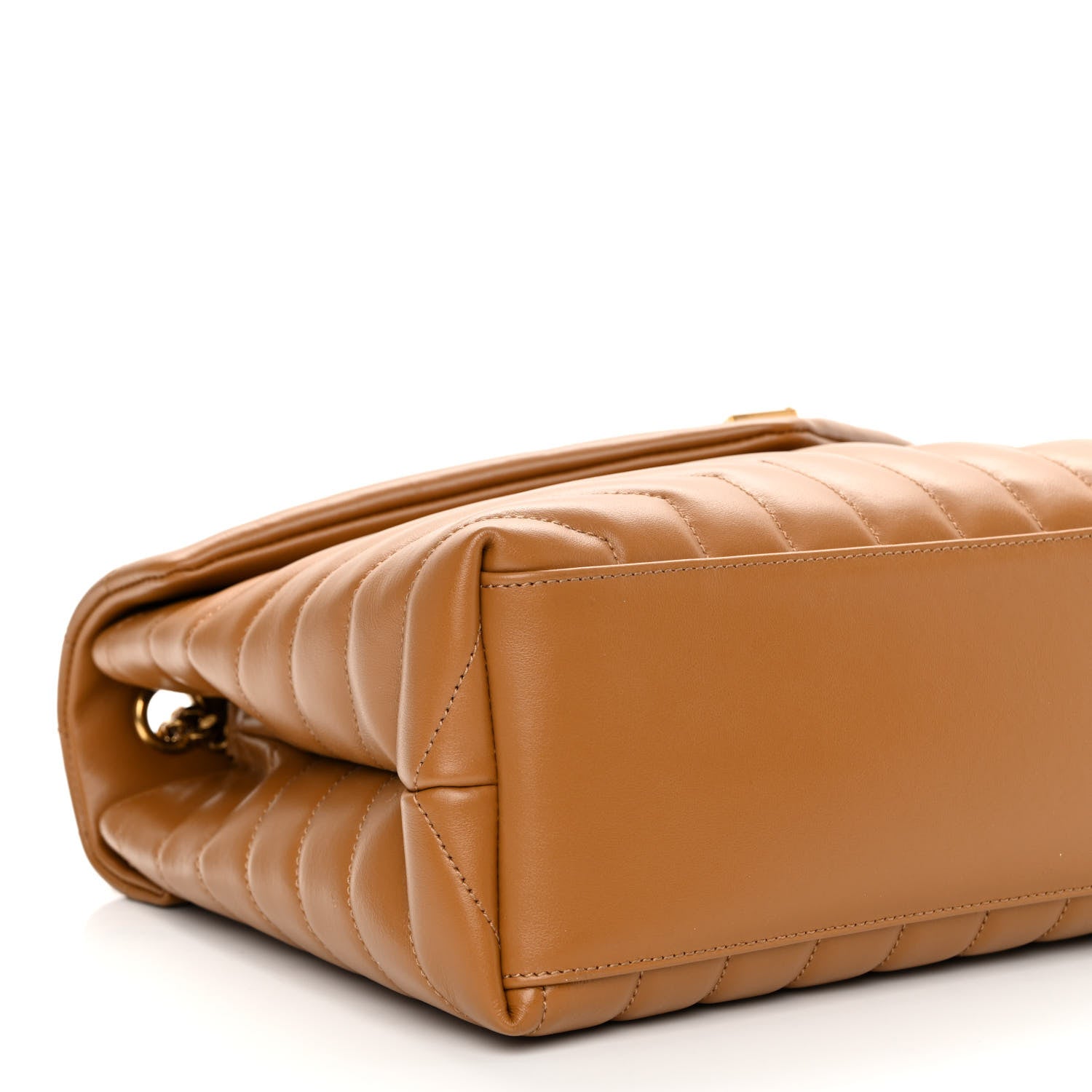 Saint Laurent Calfskin Y Quilted Monogram Medium Loulou Chain Satchel Dark Natural 8 of 9