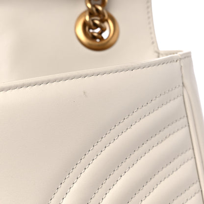 Gucci Calfskin Matelasse Small GG Marmont Shoulder Bag White 14 of 17