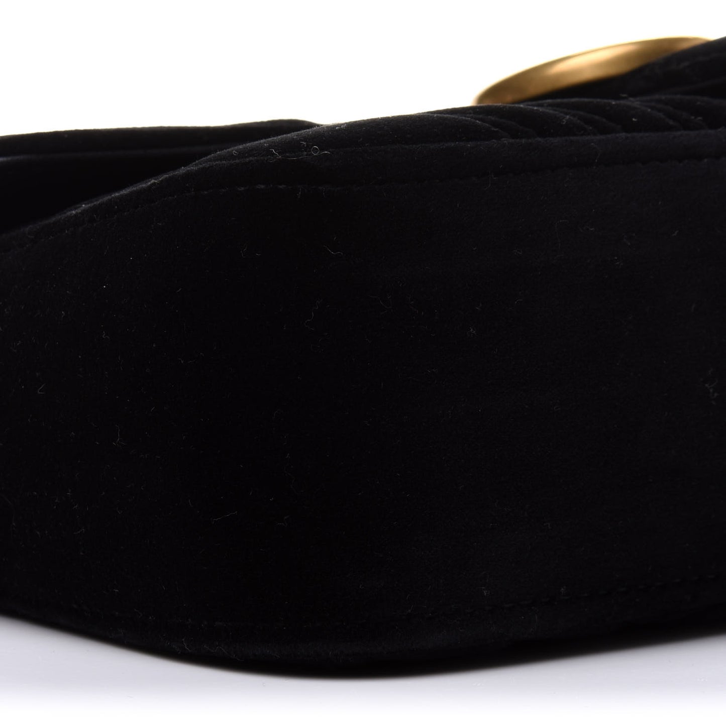 Velvet Matelasse Small GG Marmont Shoulder Bag Black