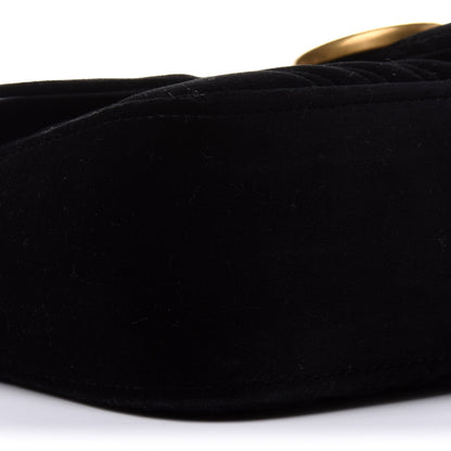 Gucci Velvet Matelasse Small GG Marmont Shoulder Bag Black 10 of 14