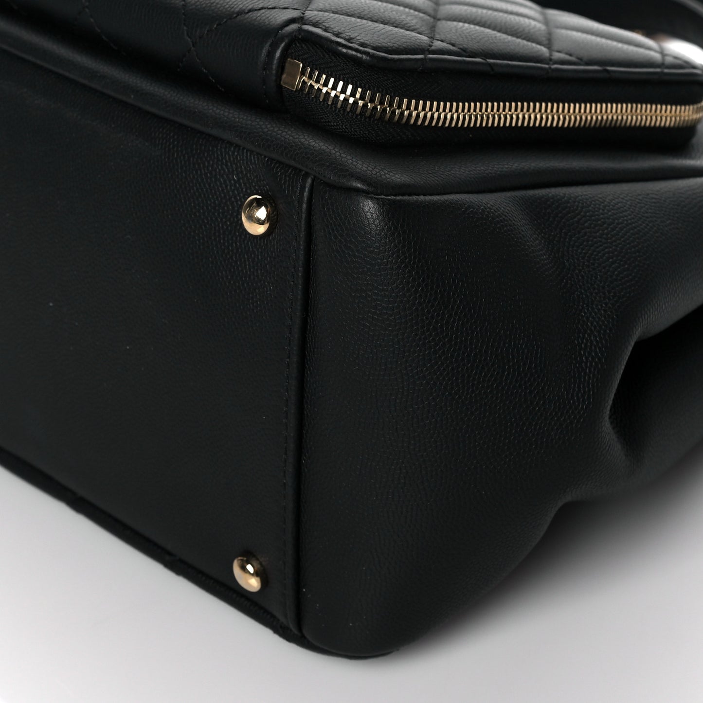 Caviar Quilted Small Business Affinity Shopping Bag Black