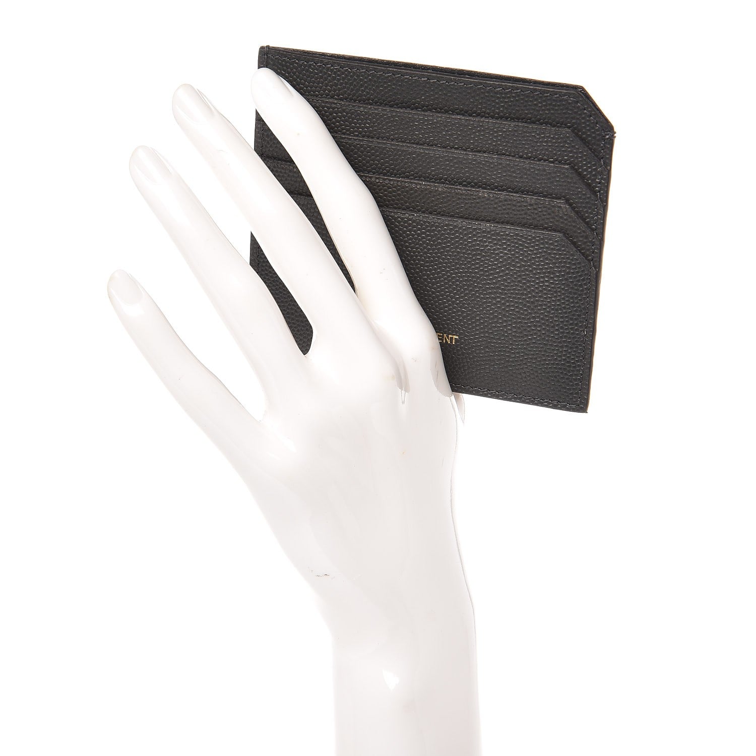 Saint Laurent Grain De Poudre Card Holder Dark Anthracite 2 of 11