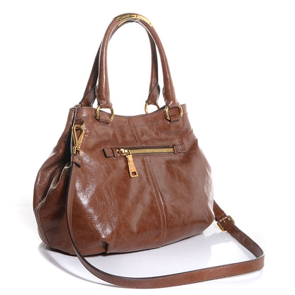 Prada Vitello Shine Convertible Satchel Palissandro 3 of 9