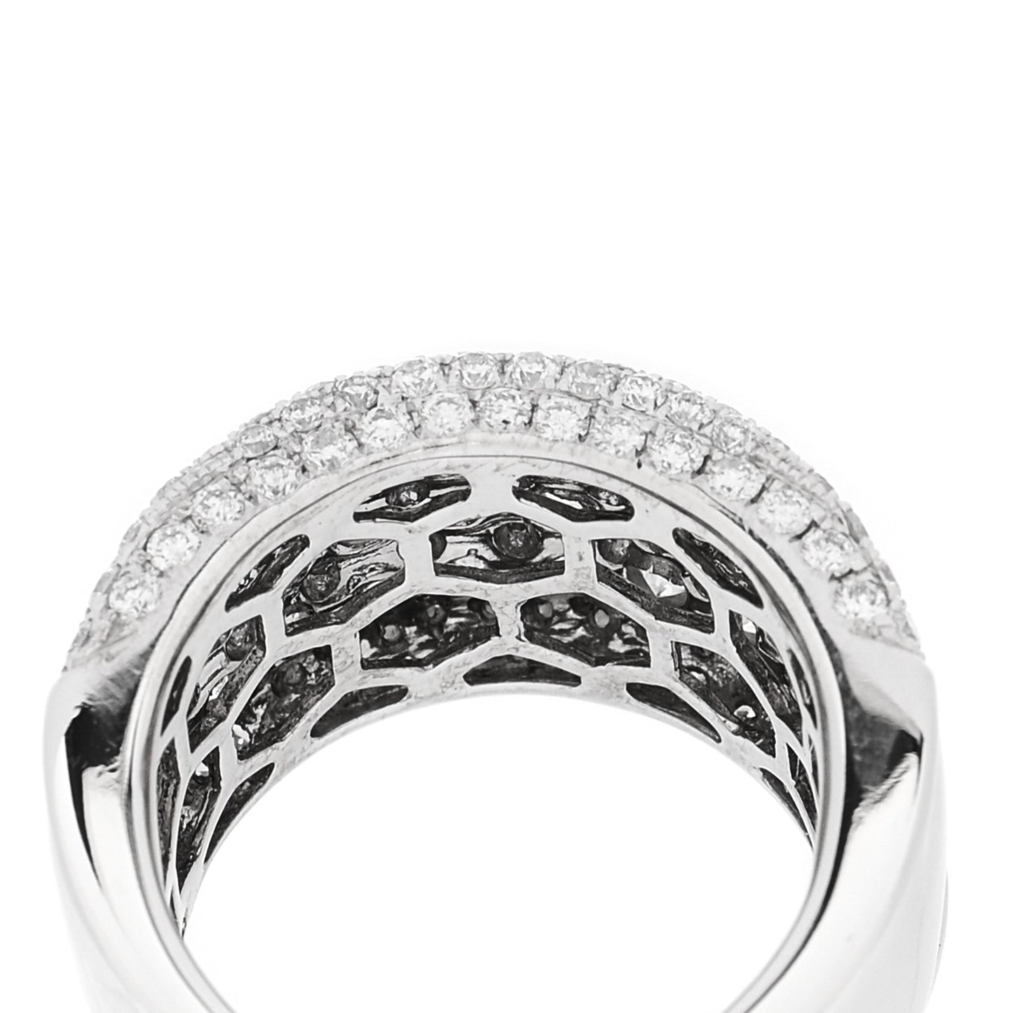 18K White Gold Diamond 3.15ctw Band Ring 53 6.25