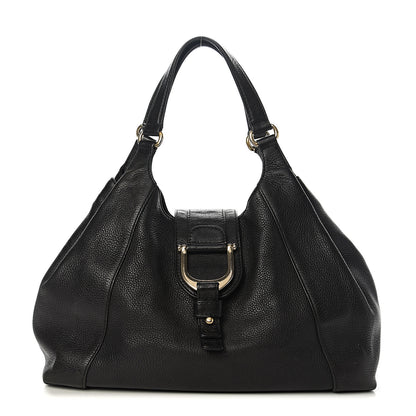 Gucci Pebbled Calfskin Medium Greenwich Shoulder Bag Black 1 of 10