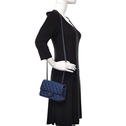 Chanel Lambskin Quilted Mini Rectangular Flap Dark Blue 2 of 11