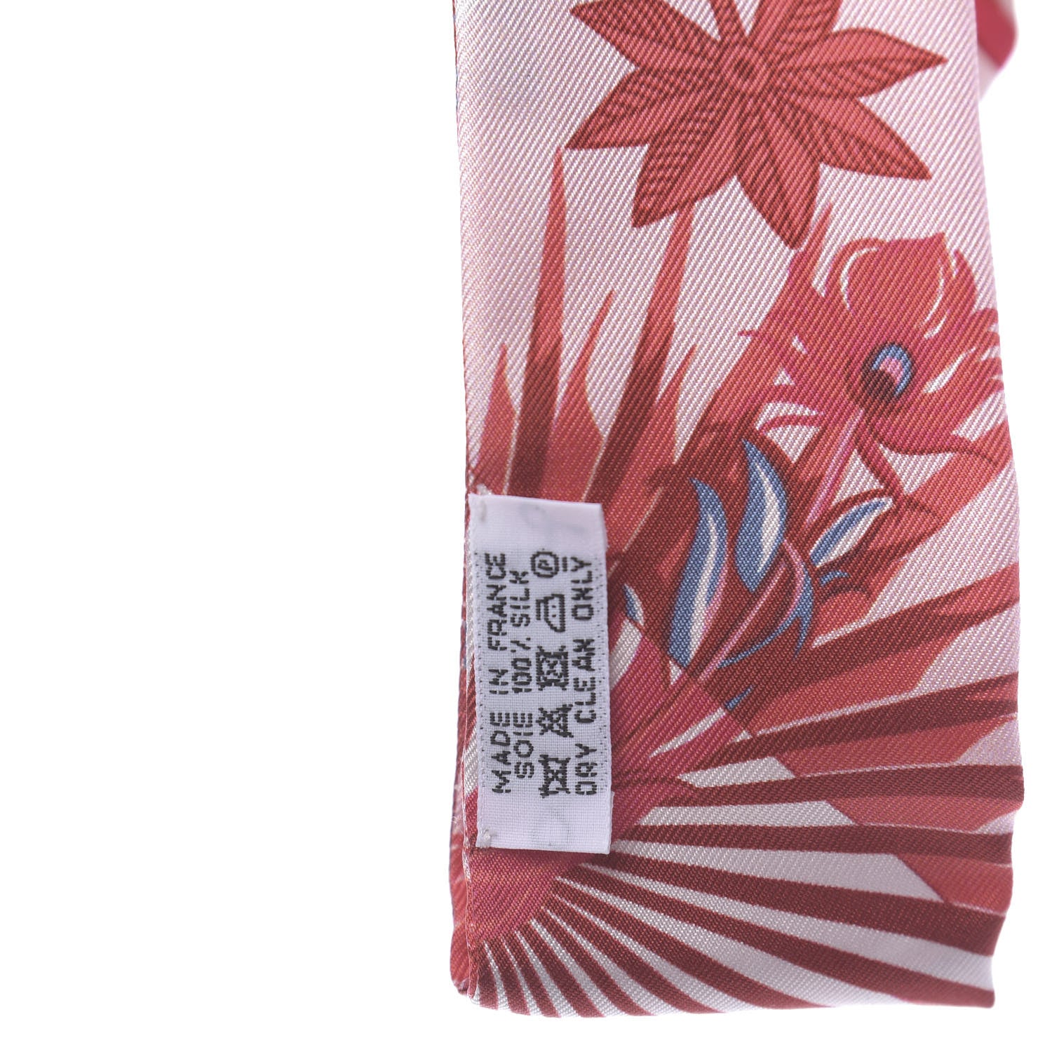 Hermes Silk Mythiques Phoenix Coloriages Twilly Blanc Corail Blue Jean 3 of 4