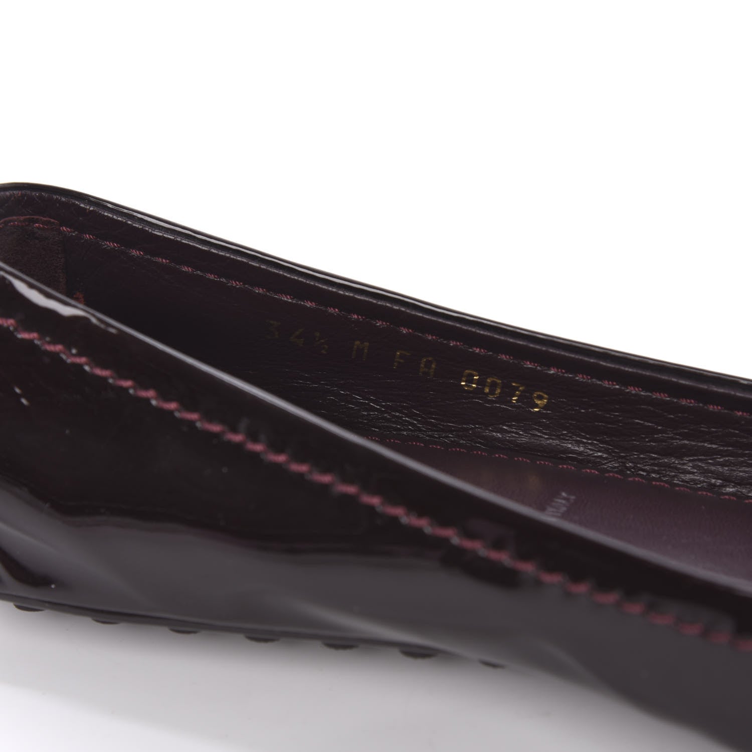 Louis Vuitton Patent Calf Oxford Ballerina Flats 34.5 Amarante 9 of 10