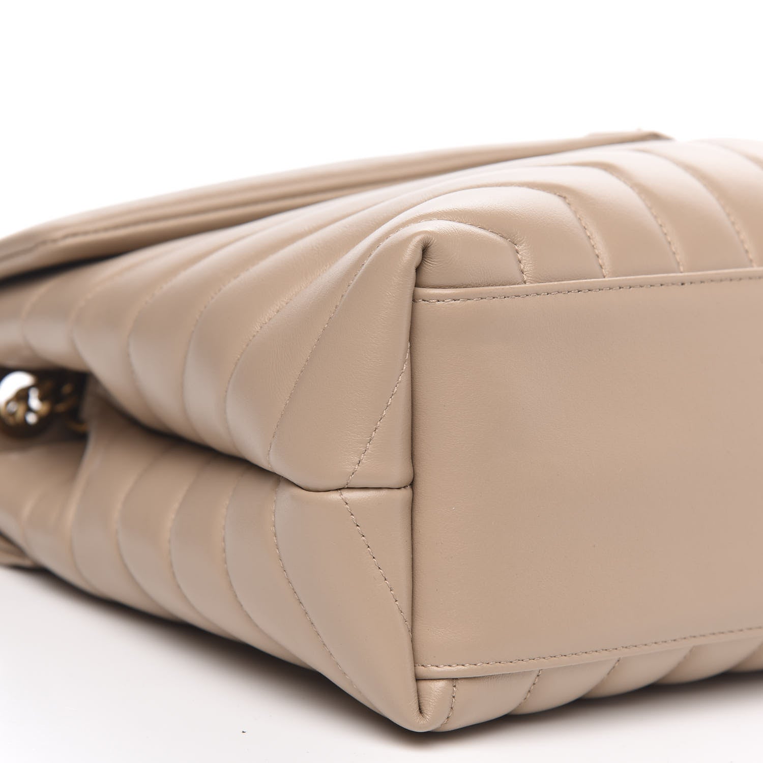 Saint Laurent Calfskin Y Quilted Monogram Medium Loulou Chain Satchel Nude Powder 7 of 11