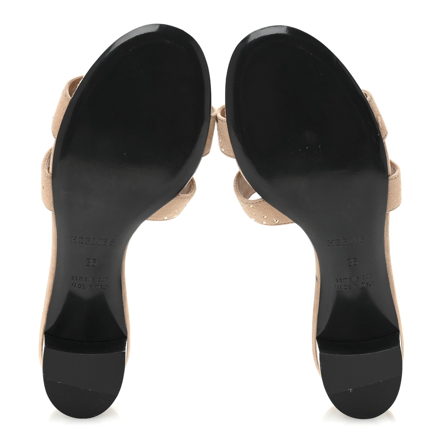 Hermes Suede Goatskin Crystal Oasis Sandals 36 Rose Nude 6 of 9