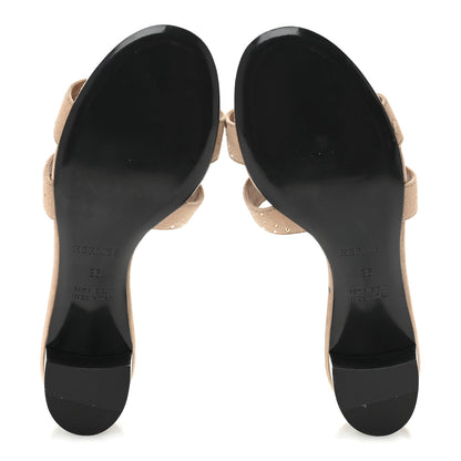 Hermes Suede Goatskin Crystal Oasis Sandals 36 Rose Nude 6 of 9