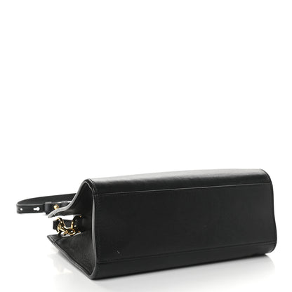Gucci Calfskin Marmont Ribbon Top Handle Bag Black 4 of 10