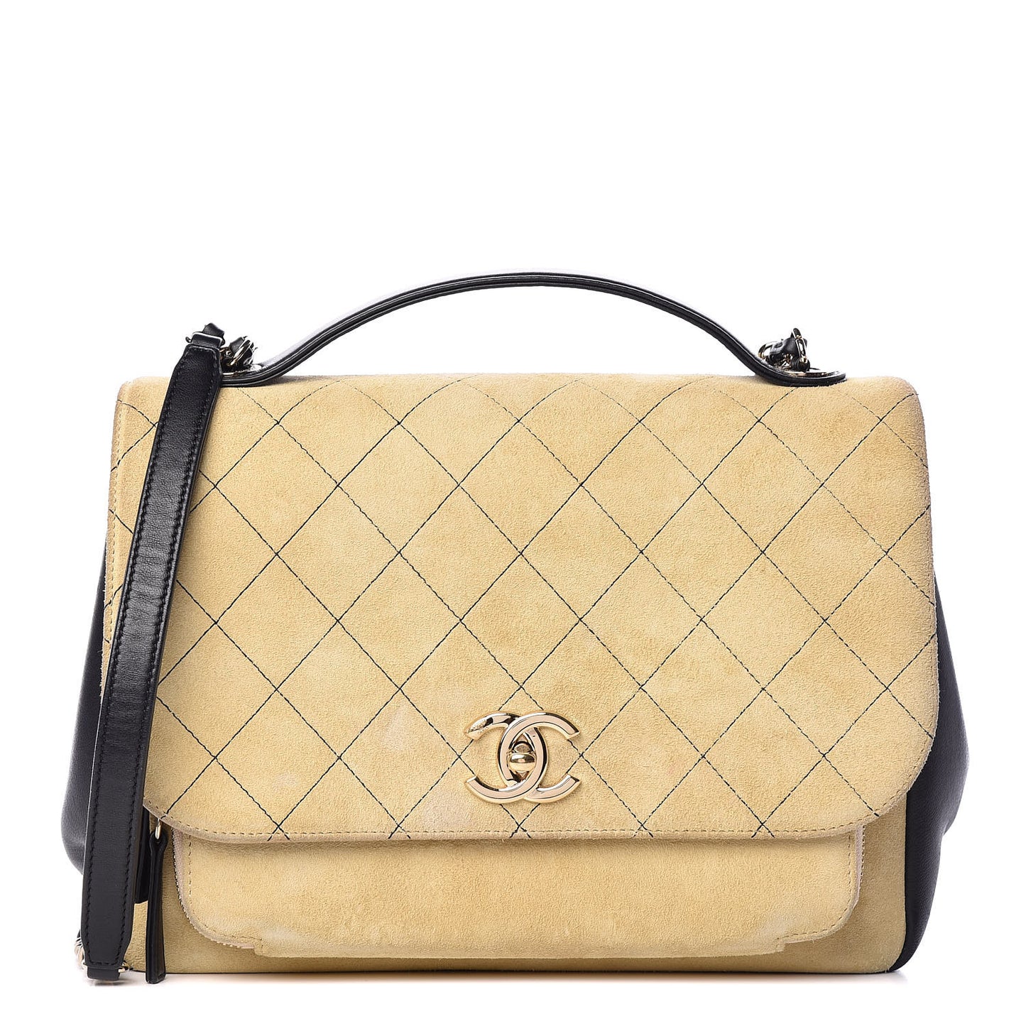 Suede Medium Business Affinity Flap Beige