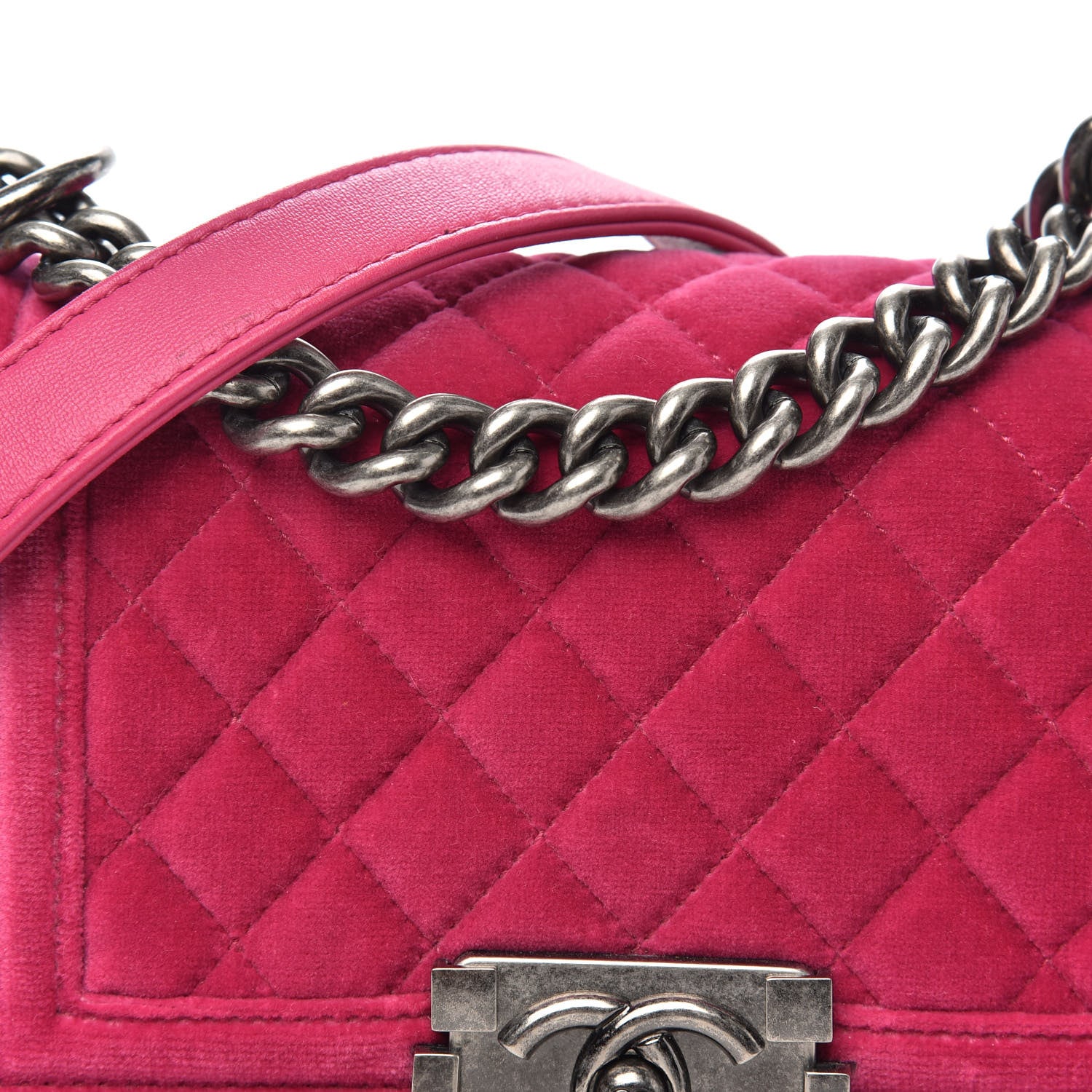 Chanel Velvet Quilted Small Boy Flap Pink 8 of 15