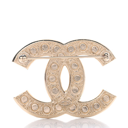 Chanel Metal Crystal Graduated Pearl CC Brooch Gold 3 of 7