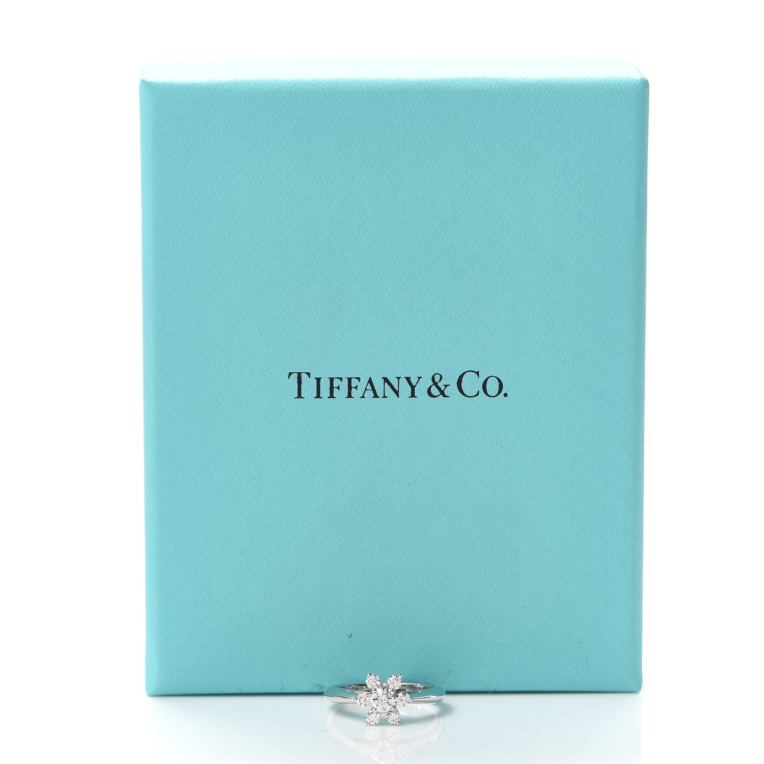 Tiffany Platinum Diamond Flower Ring 48 4.5 5 of 5