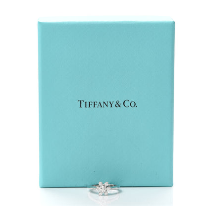 Tiffany Platinum Diamond Flower Ring 48 4.5 5 of 5