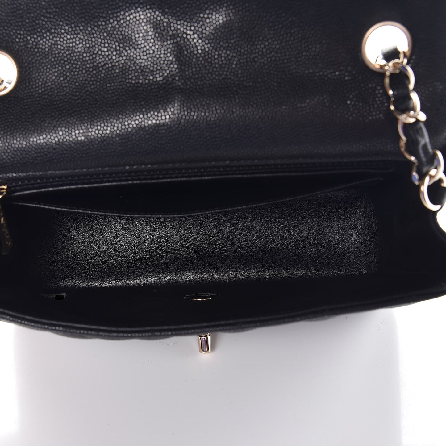 Caviar Quilted Mini Rectangular Flap Black