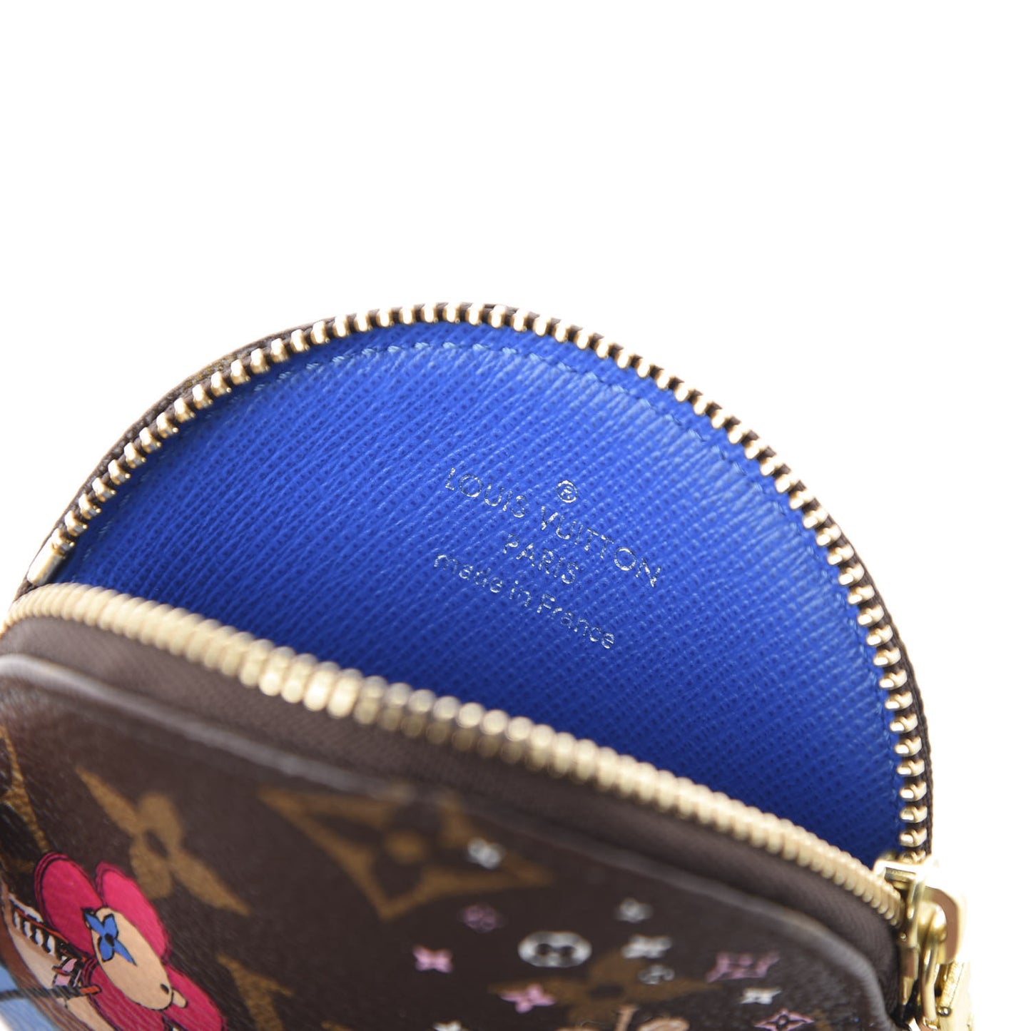 Monogram 2019 Christmas Animation Round Coin Purse Blue