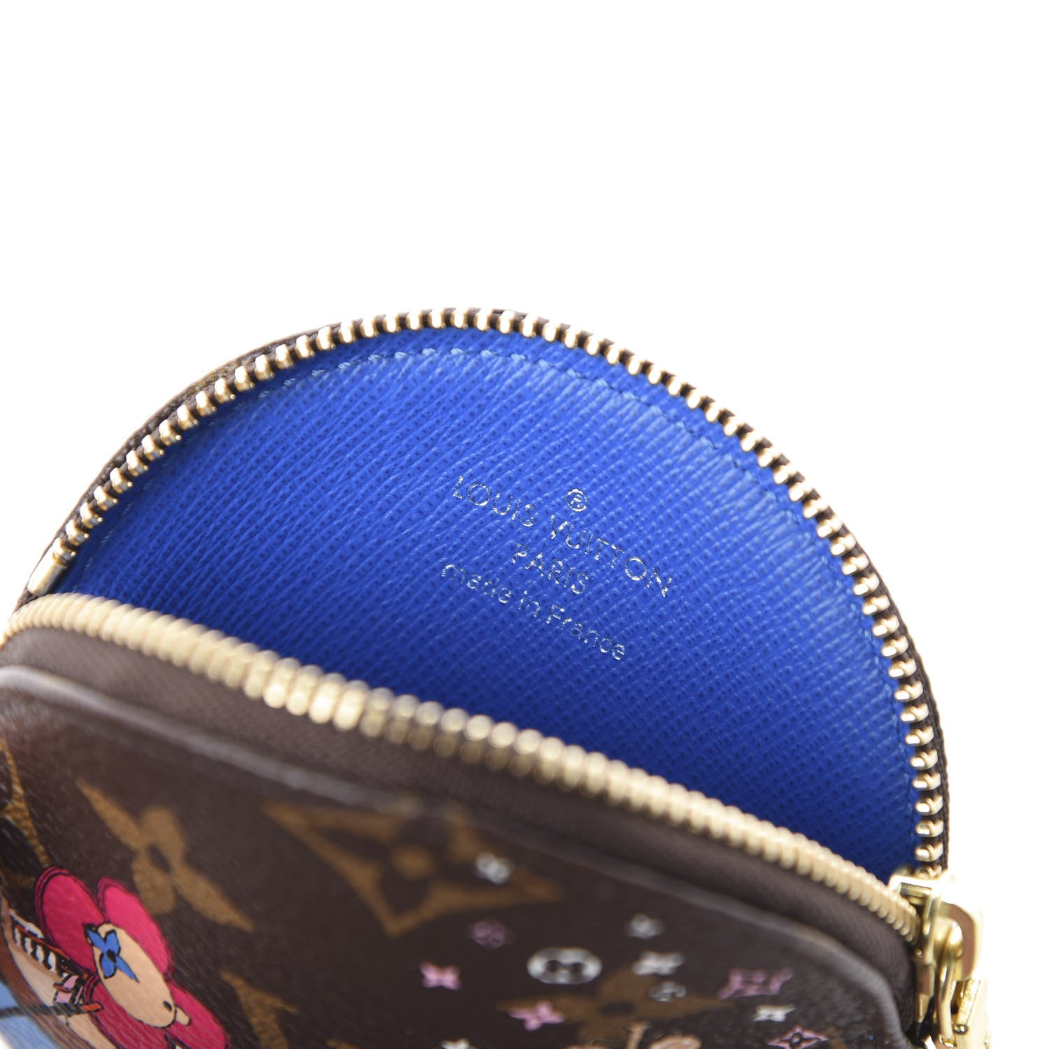 Louis Vuitton Monogram 2019 Christmas Animation Round Coin Purse Blue 9 of 10