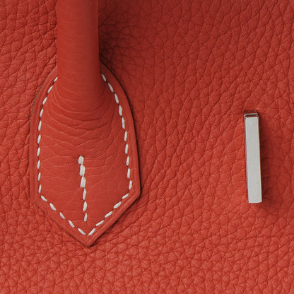 Hermes Togo Horseshoe Birkin 35 Sanguine White 27 of 42