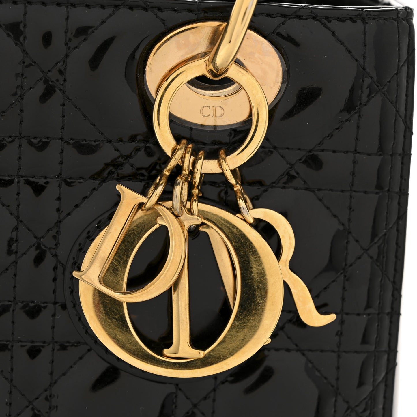 Patent Cannage Medium Lady Dior Black