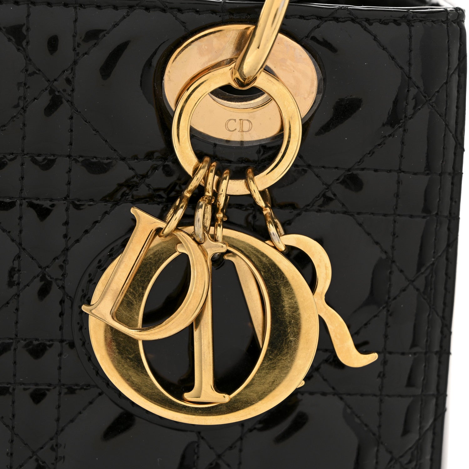 Christian Dior Patent Cannage Medium Lady Dior Black 12 of 14