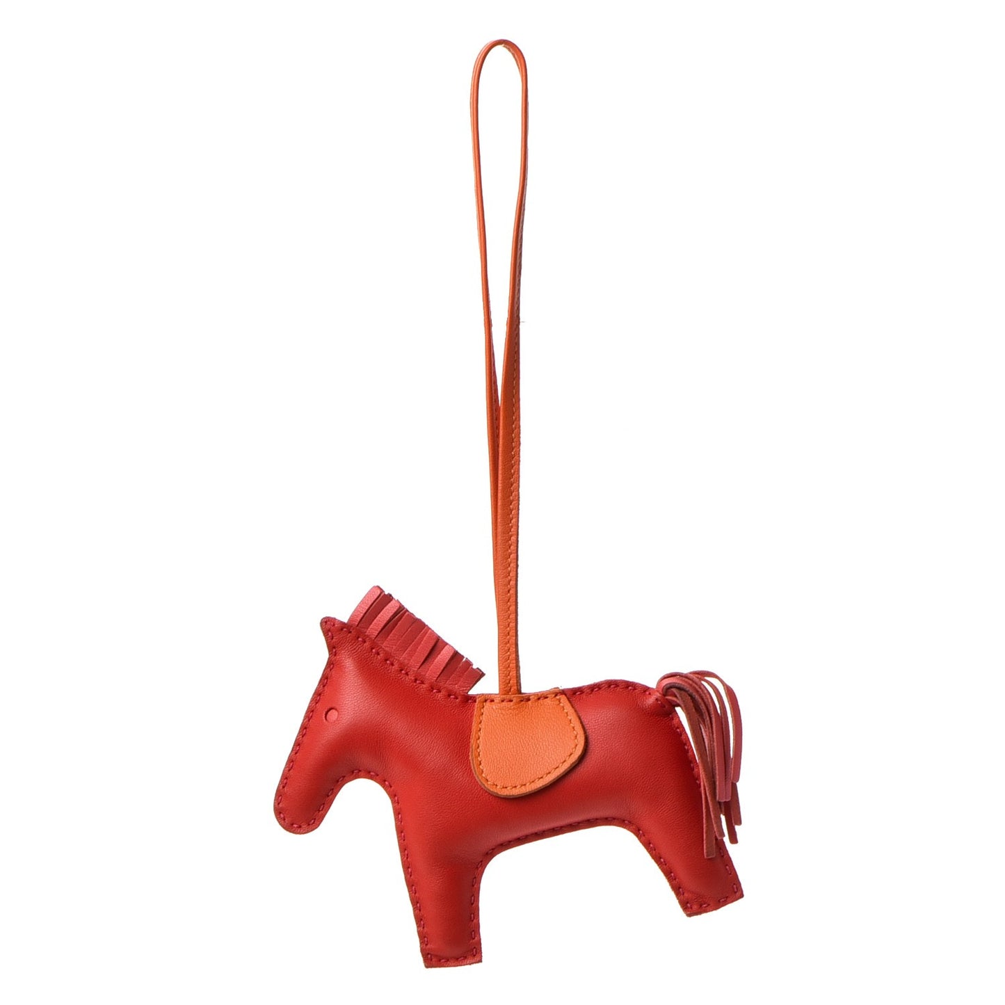 Milo Lambskin Grigri Rodeo Horse Bag Charm MM Rouge Rose Indien Jaipur Feu