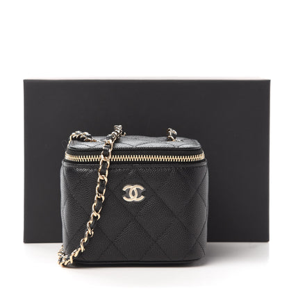 Chanel Caviar Quilted Mini Vanity Case With Chain Black 11 of 11