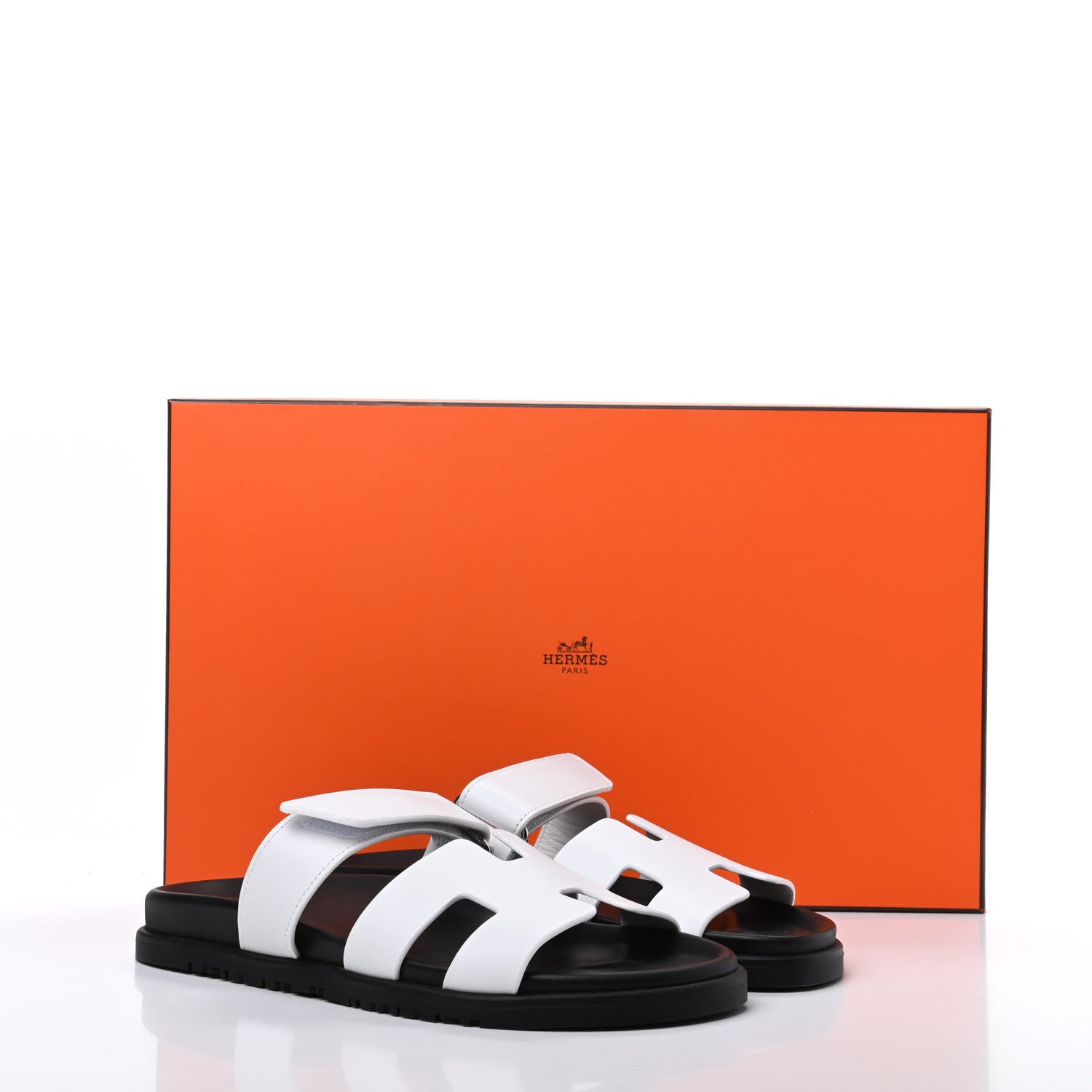 Hermes Calfskin Womens Chypre Sandals 39 White 9 of 9