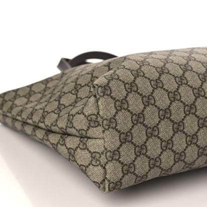 Gucci GG Supreme Monogram Medium Zippered Shopping Tote Dark Brown 8 of 9
