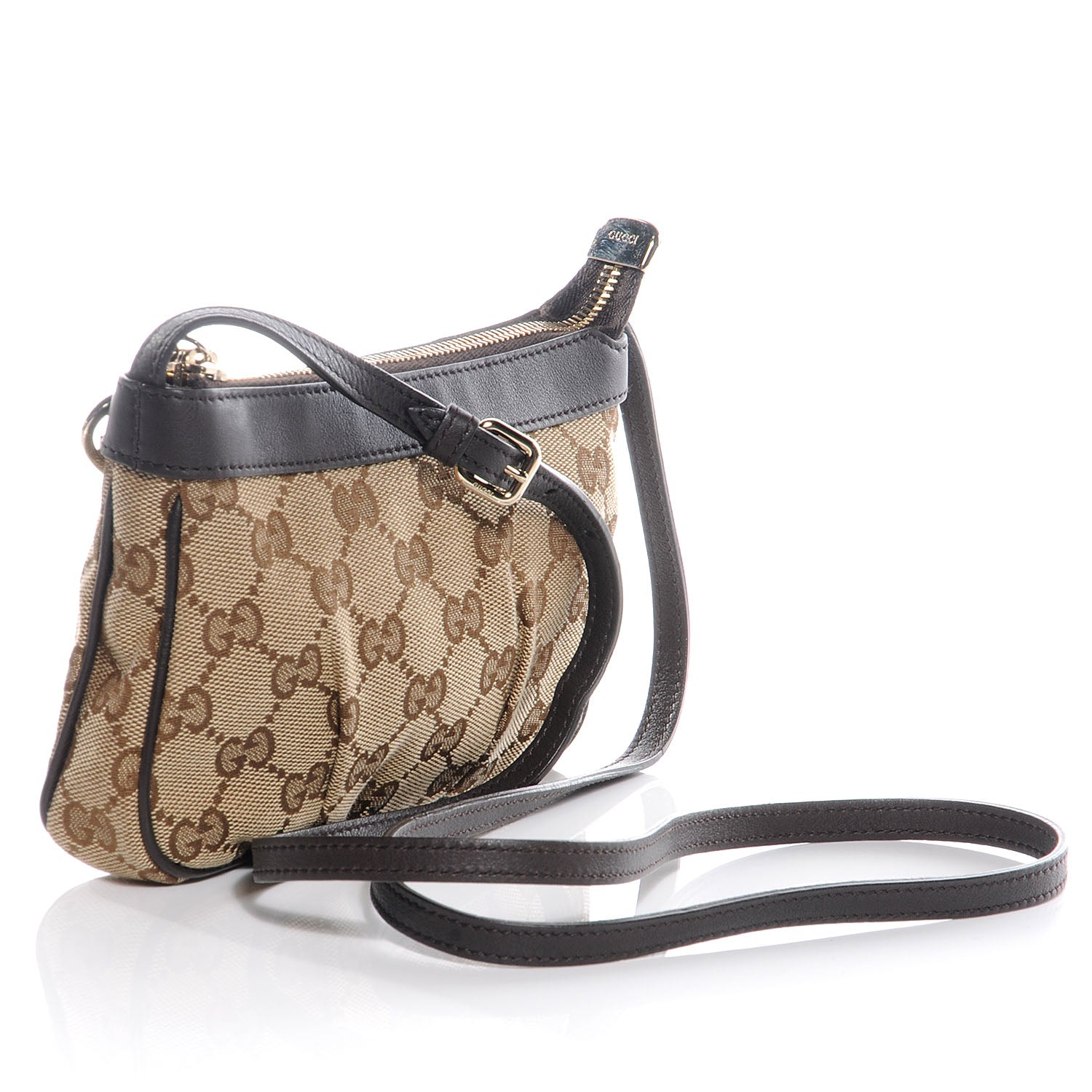 Gucci Monogram GG Heart Charm Crossbody Pochette Ebony 3 of 7
