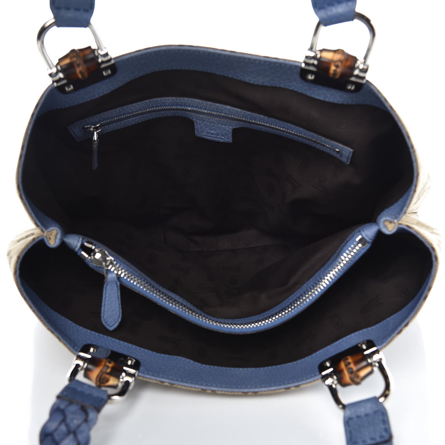 Monogram Medium Bamboo Bar Tote Blue