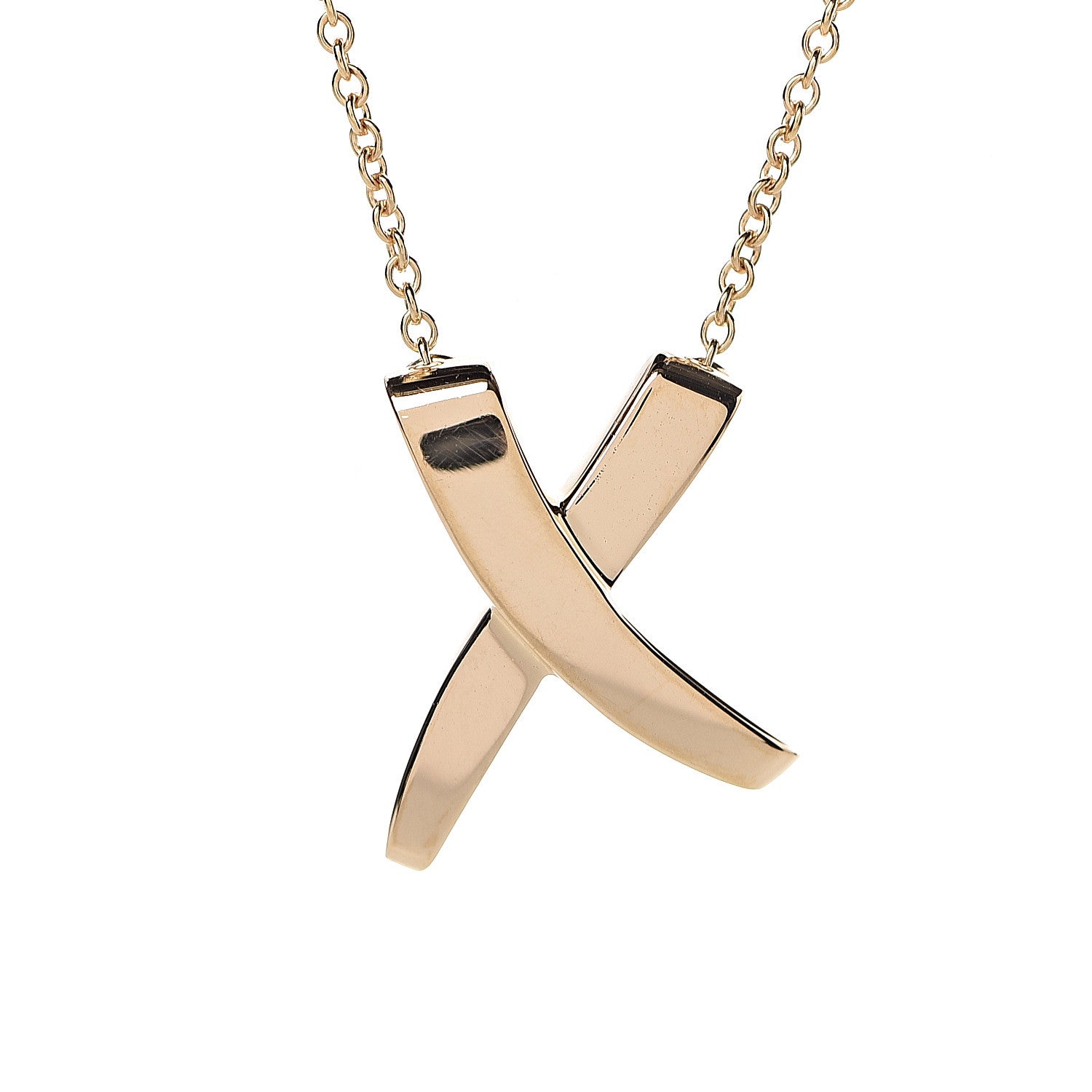 Tiffany 18K Yellow Gold Paloma Picasso Graffiti X Pendant Necklace 4 of 7
