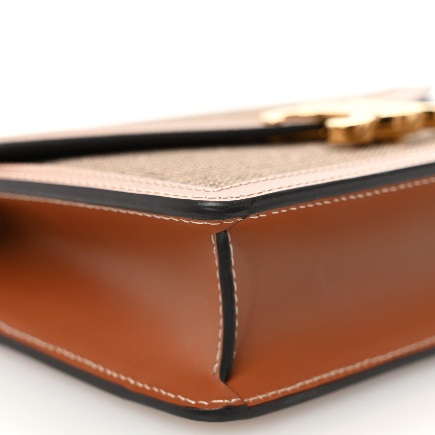 Textile Calfskin Pied De Poule Print Margo Wallet on Chain Multicolor
