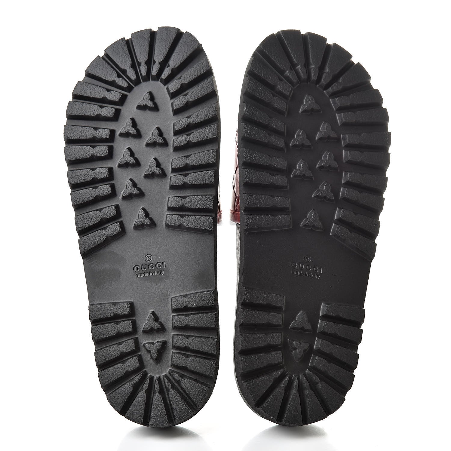 Gucci Guccissima Signature Mens Lug Sole Slide Sandals 9 Hibiscus Red 5 of 7