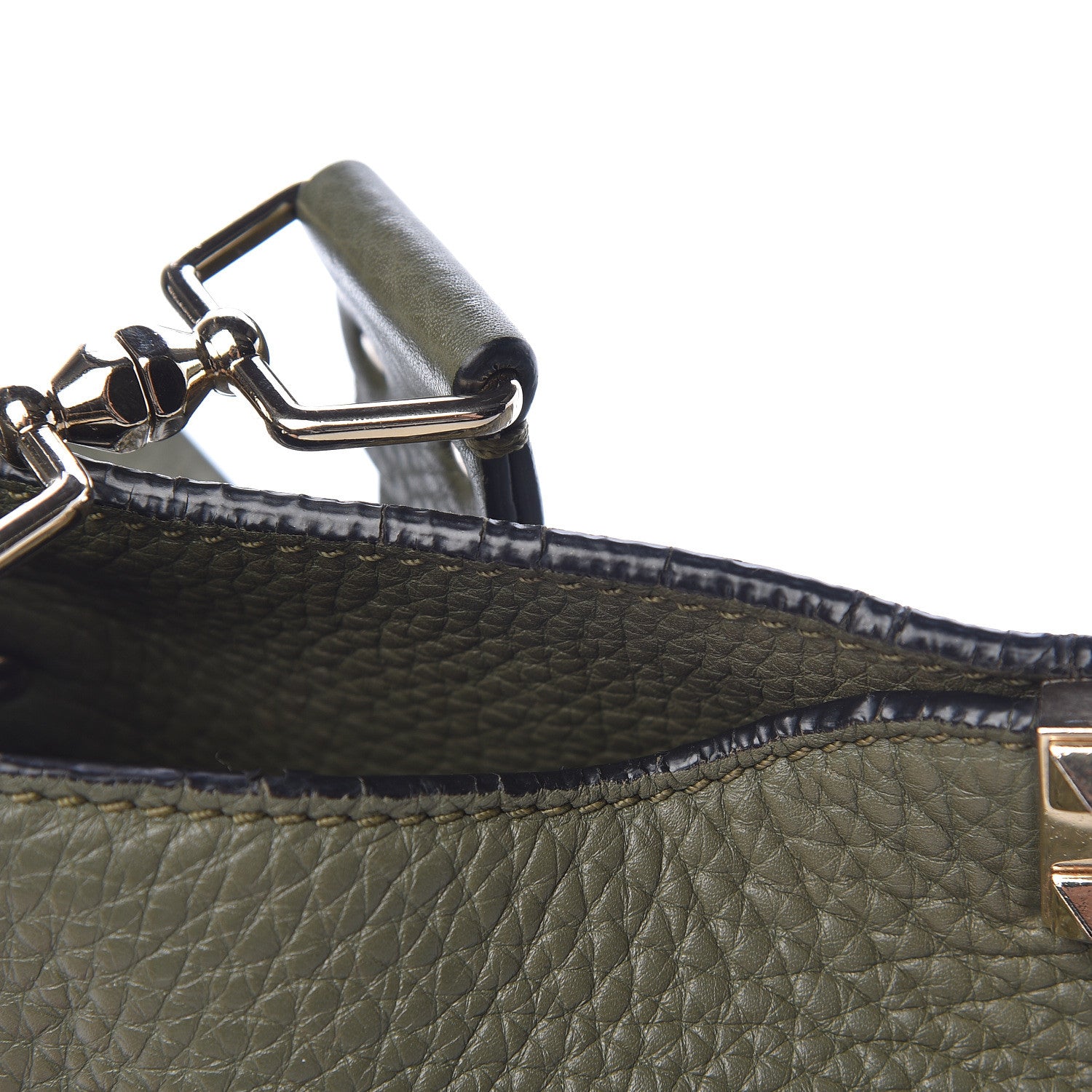Valentino Garavani Pebbled Calfskin Small Rockstud Flip-Lock Messenger Bag Oasis 14 of 18