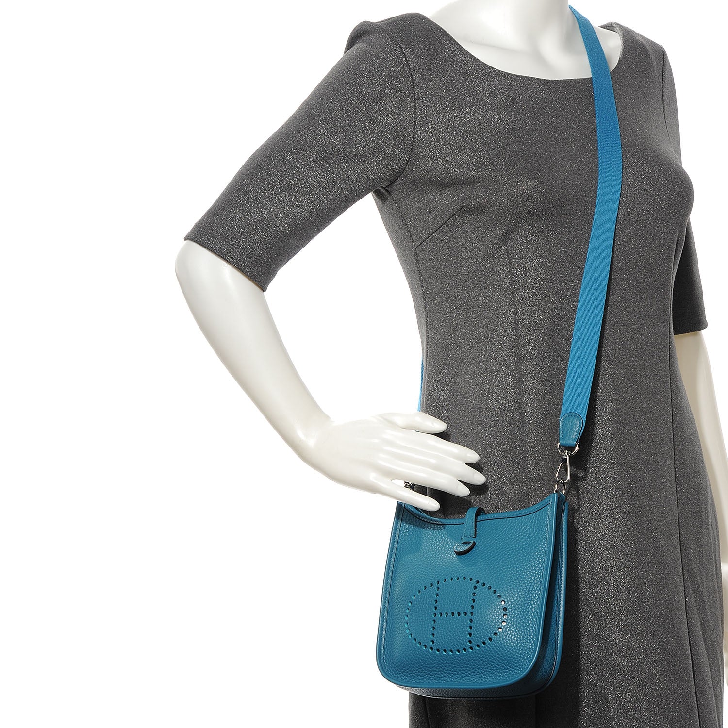 Hermes Taurillon Clemence Evelyne TPM Bleu Izmir 2 of 9