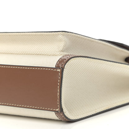 Burberry Canvas Smooth Calfskin Two Tone Mini Pocket Bag Natural Malt Brown 10 of 11