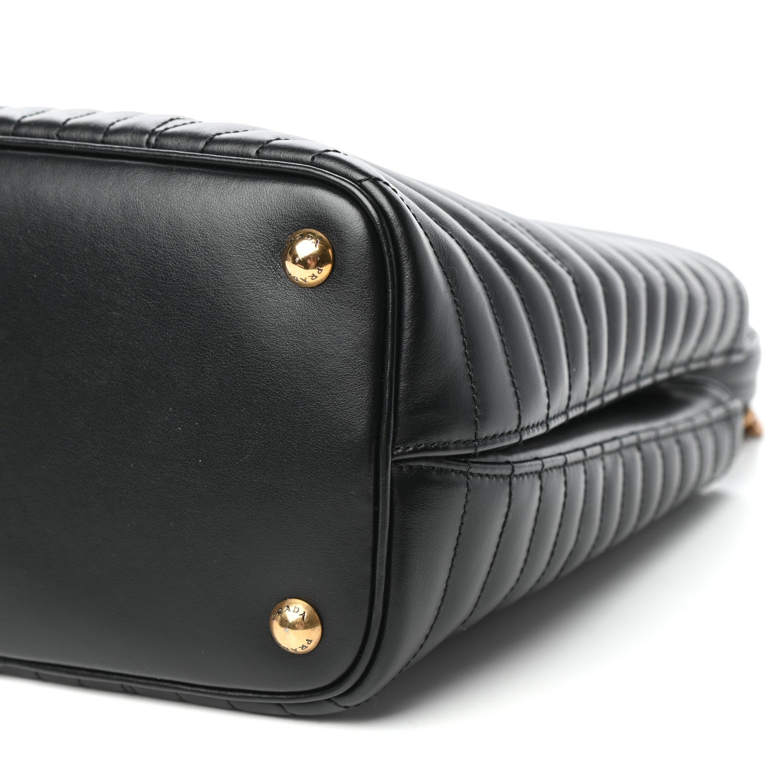 Prada Soft Calfskin Impunture Diagramme Medium Panier Black 8 of 8