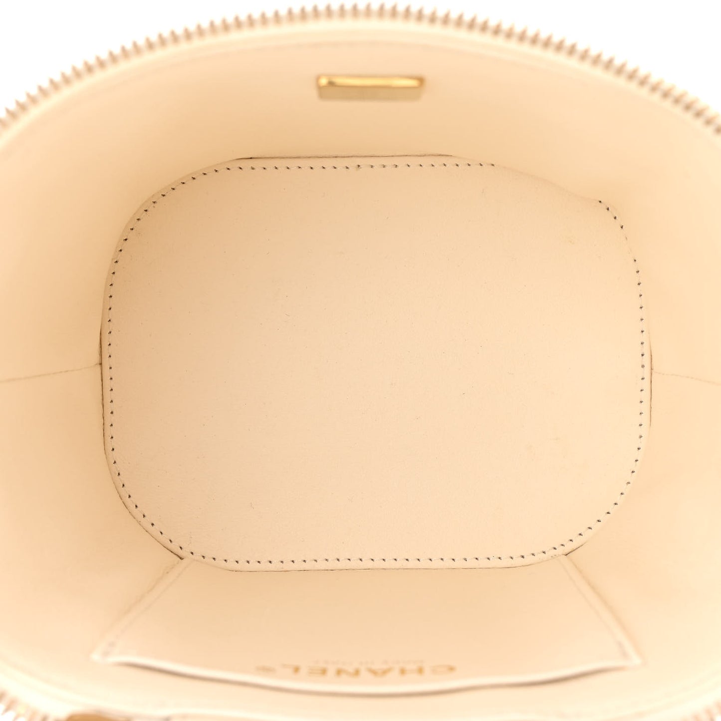 Lambskin Quilted Trendy Vanity Case White