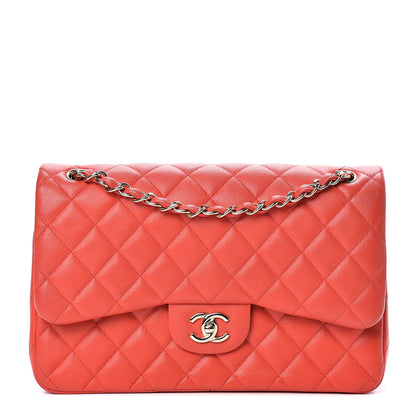 Chanel Caviar Quilted Jumbo Double Flap Red 1 of 10