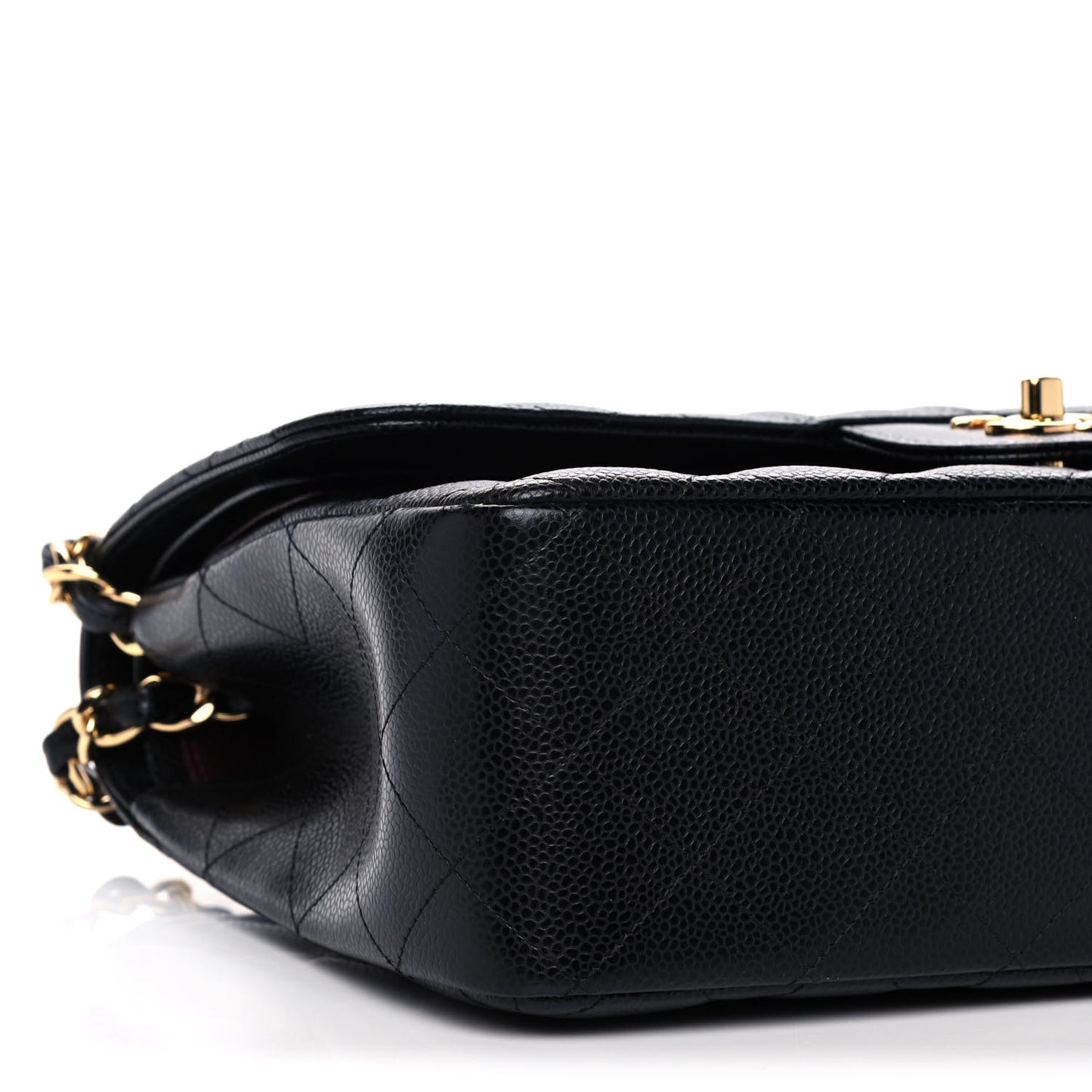 Caviar Quilted Jumbo Double Flap Black